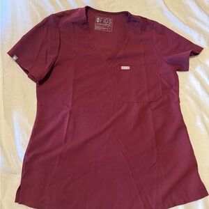 Figs Catarina Burgundy Scrub Top S